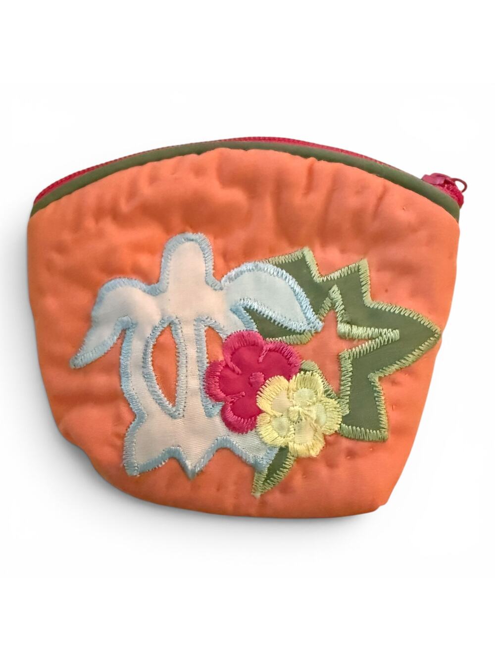 Quilted Hawaiian Honu Sea Turtle Floral Coin Purse NEW